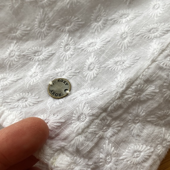 NWOT Roxy XS White cotton summer tie top - Picture 4 of 6